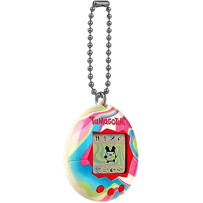 rayihni BANDAI - - VIRTUAL PET PASTEL MARBLE 42973| ORIGINAL CYBER PET 90S ADULTS AND KIDS TOY WITH CHAIN | RETRO VIRTUAL PETS ARE GREAT BOYS AND GIRLS TOYS OR GIFTS FOR AGES 8+ - Image 5